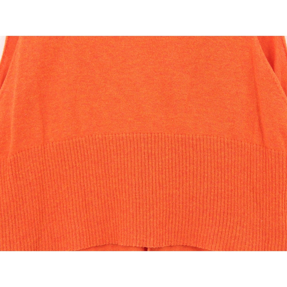 Margaret OLeary Cropped Sweater Vest Large Orange Knit Sleeveless Lagenlook Chic - Picture 6 of 10
